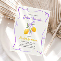 Lemon Lila Bow Baby Shower