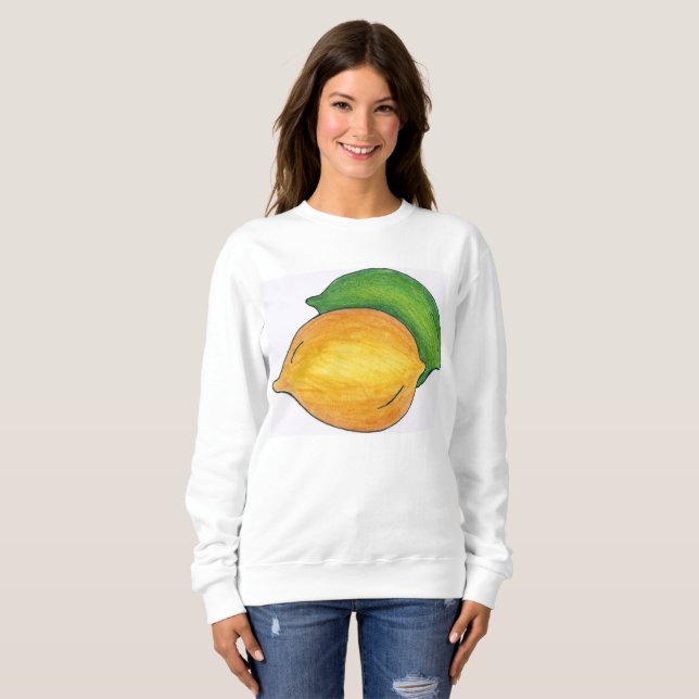 Lemon Lime Citrus Fruit Lemons Limes Sweatshirt Tröja (Hel framsida)
