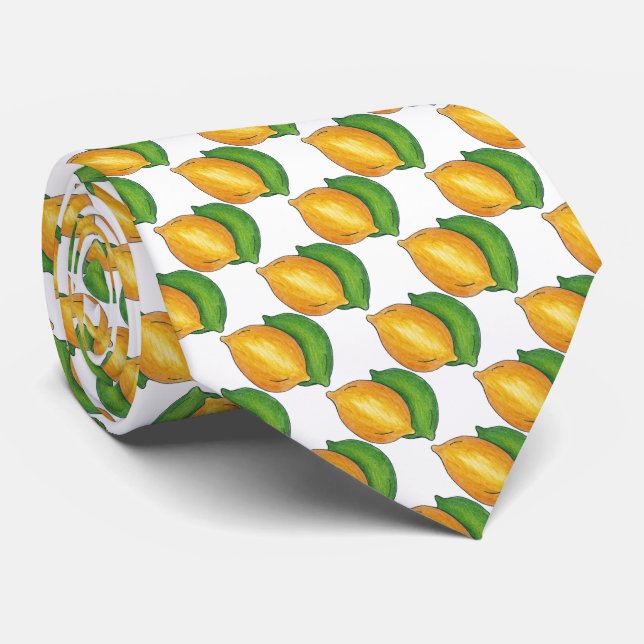Lemon Lime Citrus Fruit Print Foodie Tie Slips (Rullad)