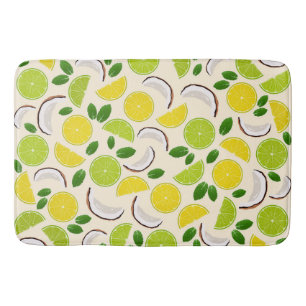 Lemon lime coconut och mint lycklig cheerful mönst badrumsmatta