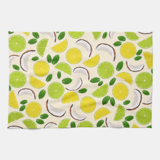 Lemon lime coconut och mint lycklig cheerful mönst kökshandduk