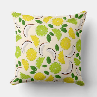 Lemon lime coconut och mint lycklig cheerful mönst kudde