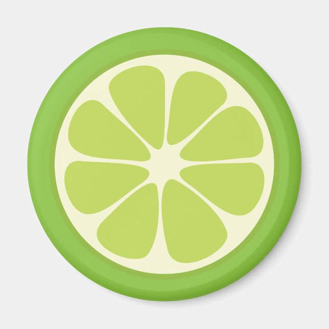 Lemon Lime Green Juicy Citrus Fruit Slice Kitchen Magnet (Framsidan)
