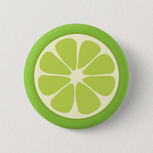 Lemon Lime Green Juicy Summer Citrus Fruit Slice Knapp (Framsida)