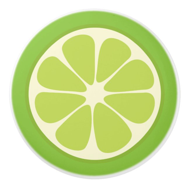 Lemon Lime Green Juicy Summer Citrus Fruit Slice Knopp (Framsidan)