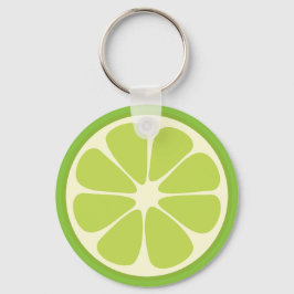 Lemon Lime Green Juicy Summer Citrus Fruit Slice Nyckelring