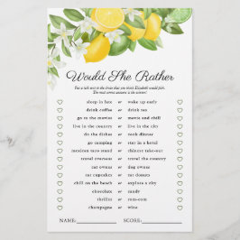 Lemon Lime Greenery Möhippa Game