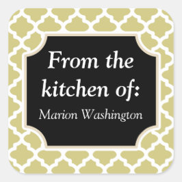 Lemon Lime Kitchen Stickers Fyrkantigt Klistermärke