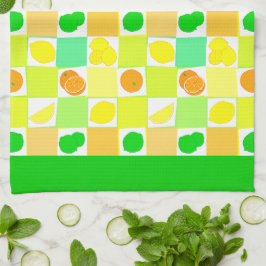 Lemon Lime och Orangarna Mönster Grönt Gräns Kökshandduk