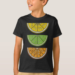 Lemon Lime Orange Slice Vintage Vegan Fruit Citrus T Shirt