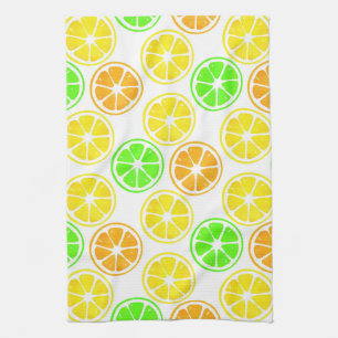 Lemon Lime Orange Slices Mönster Kökshandduk