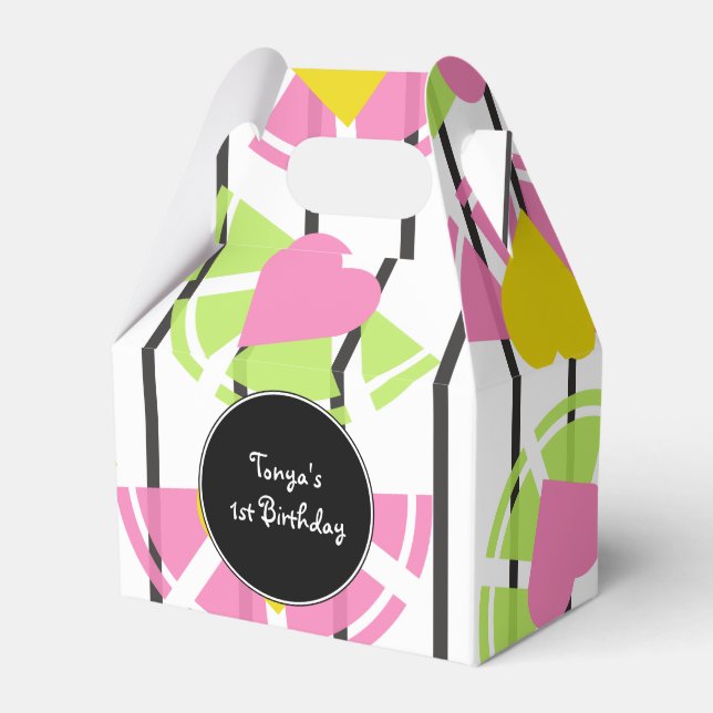 Lemon Lime Slices Hearts Rand Fruktigare Mönster Presentaskar (Framsidan Sidan)