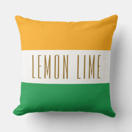 LEMON LIME Sporty Grönt White Gult Rand Kudde