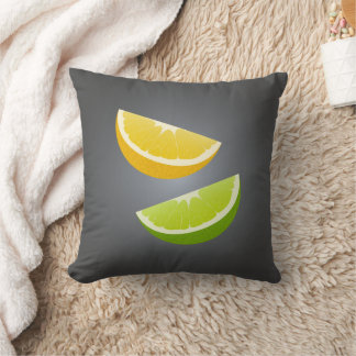 Lemon & Lime Throw Pillow – Modern Citrus Accent Kudde