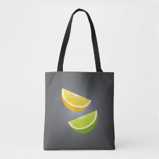 Lemon & Lime Tote Bag – Modern Citrus Design Tygkasse