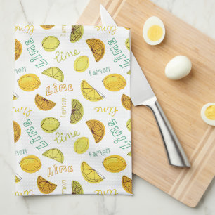 Lemon & Lime Zesty Fruktmönster Kökshandduk