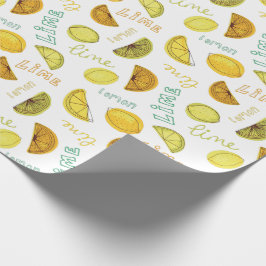 Lemon & Lime Zety Fruit Mönster Presentpapper