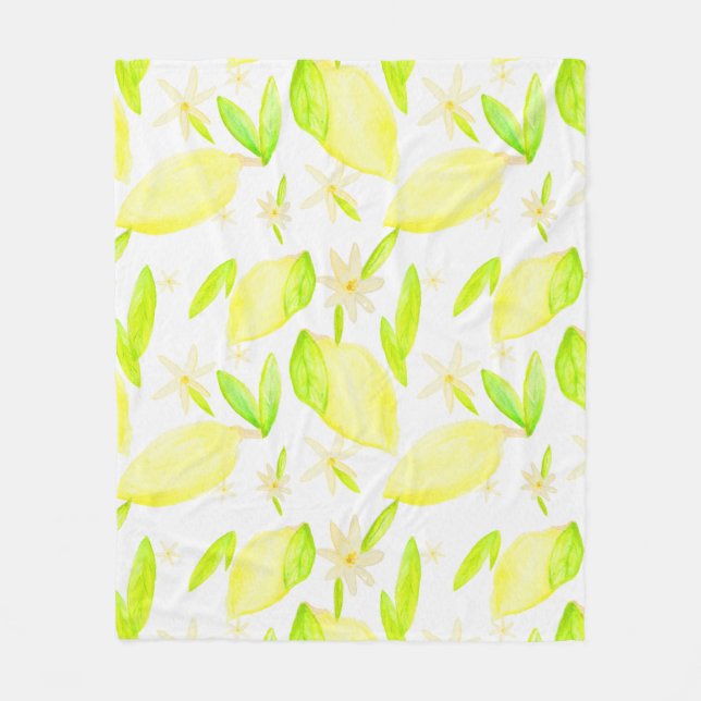 Lemon Loely Botanical Medium Sized Fleece Blanket (Framsidan)