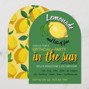 Lemon Logotyp, Lemonade och mycket av Roligtens fö Inbjudningar