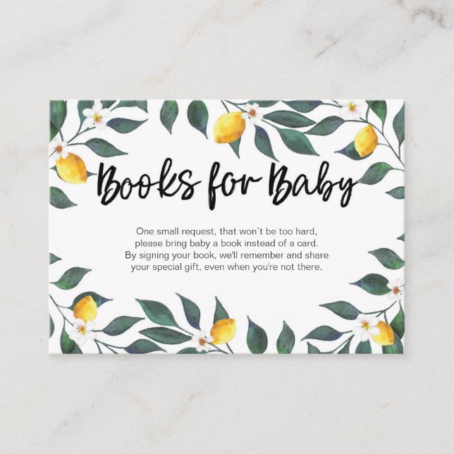 Lemon löv Baby Shower-infogningskort Tilläggskort (Framsida)