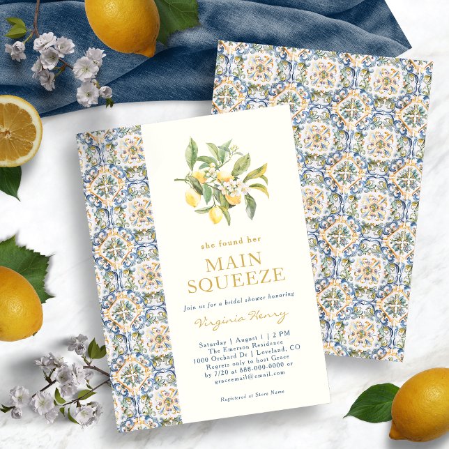 Lemon Main Squeeze-Möhippa Inbjudningar (Lemon Main Squeeze Bridal Shower Invitation
)