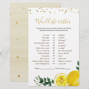 Lemon Main Squeeze, skulle hon hellre spela?