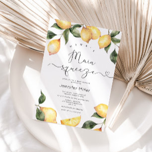 Lemon mamma huvudklämma babydusch inbjudningar