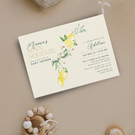 Lemon Mamma Main Squeeze Blek Gult Baby Shower Inbjudningar
