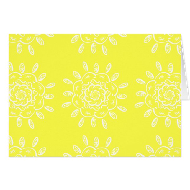 Lemon Mandala Hälsningskort (Framsidan Horizontal)
