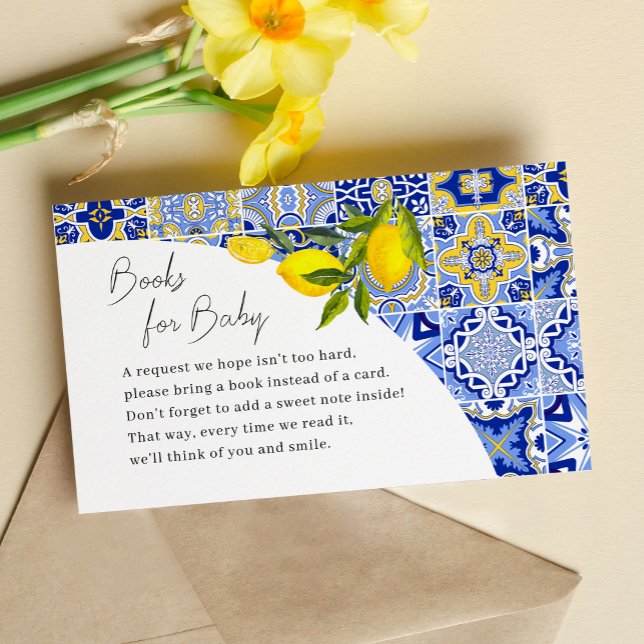 Lemon Mediterranean Baby Shower Bokar för Baby Tilläggskort (Skapare uppladdad)