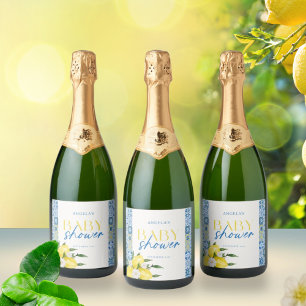 Lemon Mediterranean Baby Shower Sparkling Vatten