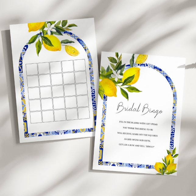 Lemon Mediterranean Bingo Möhippa Game Card Inbjudningar (Skapare uppladdad)