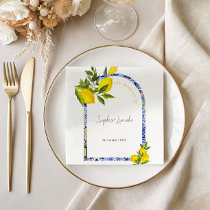 Lemon Mediterranean Boho Arch Bröllop Pappersservett