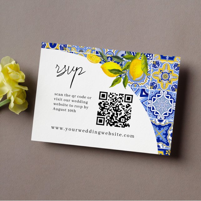Lemon Mediterranean Boho Arch OSA QR-kodkort Tilläggskort (Skapare uppladdad)