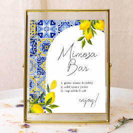 Lemon Mediterranean Boho Möhippa Mimosa Pub Poster