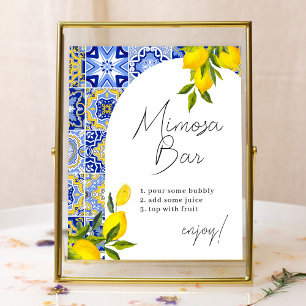 Lemon Mediterranean Boho Möhippa Mimosa Pub Poster