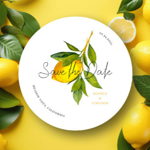 Lemon Mediterranean Boho Save Date Card Spara Datumet