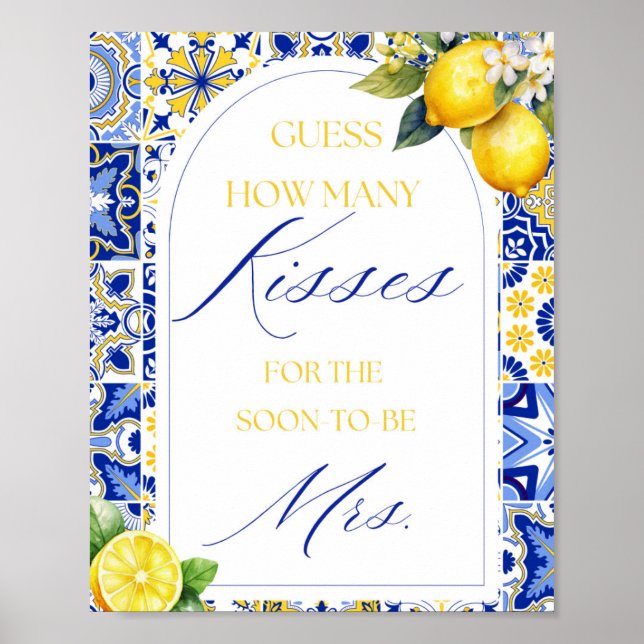 Lemon Mediterranean gissar hur många Kisses-spel Poster (Framsidan)