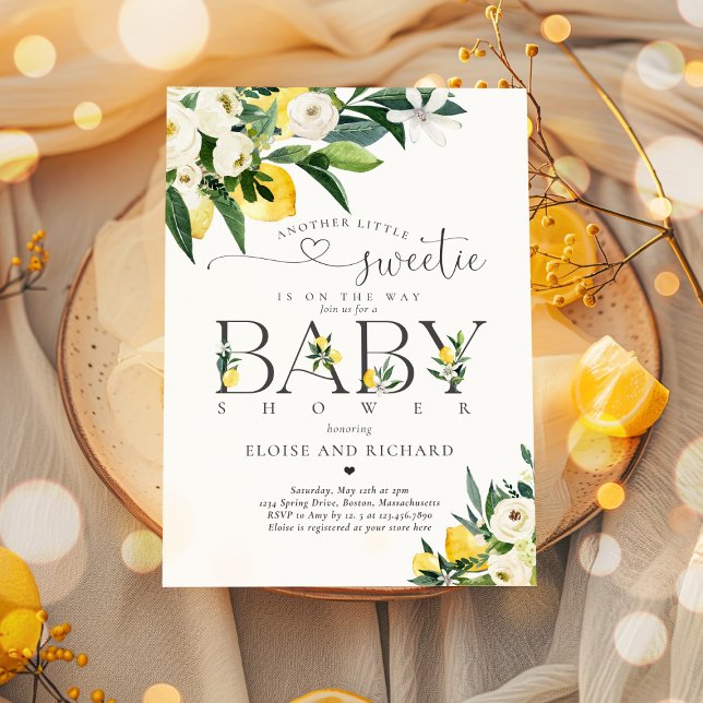 Lemon Mediterranean Little Baby Shower Inbjudningar (Skapare uppladdad)