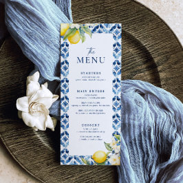 Lemon Mediterranean Summer Bröllop Menu Meny