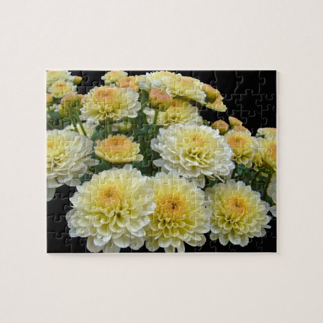 Lemon Meringue Chrysanthemums Pussel (Horisontell)