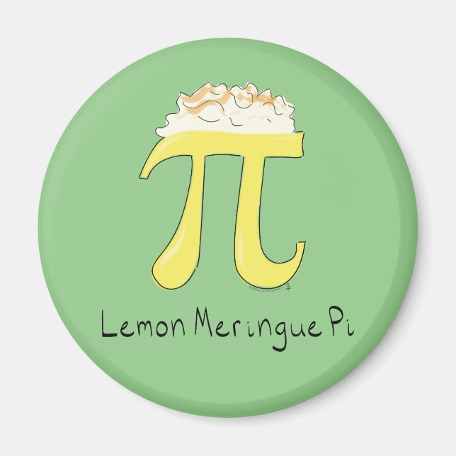 Lemon Meringue Pi Cute Math Pi Day Magnet (Framsidan)