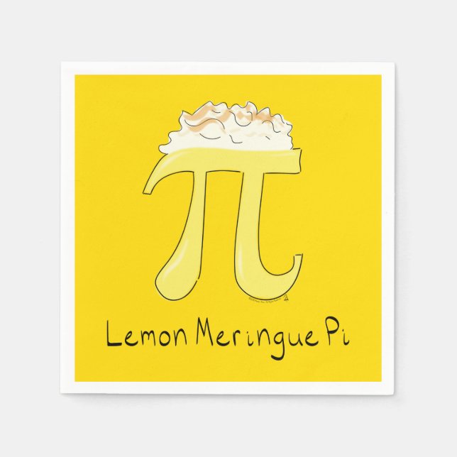 Lemon Meringue Pi Cute Math Pi Day Party Napkins Pappersservett (Framsidan)