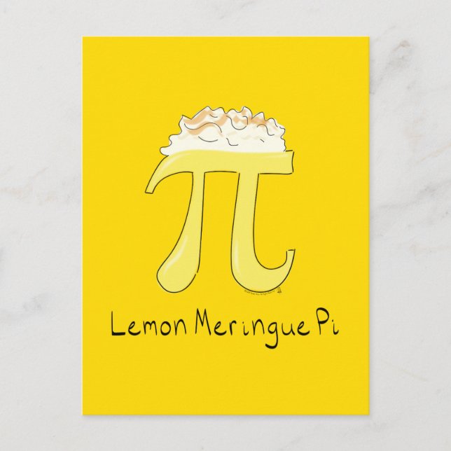 Lemon Meringue Pi Cute Math Pi Day-vykort Vykort (Framsida)