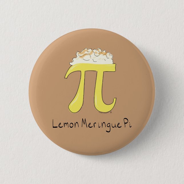 Lemon Meringue Pi Söt Matematik Pi Dag Knapp Pin (Framsida)