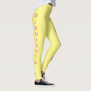 Lemon Minnesota State Dam Slipper Flower Leggings