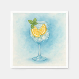 Lemon & Mint G&T - Elegant Cocktail Napkins Pappersservett