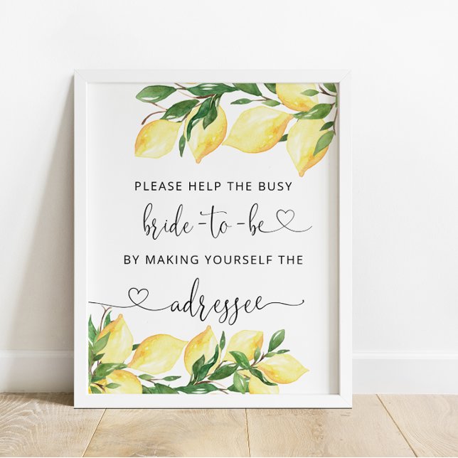 Lemon Möhippa Adress och Kuvert Poster (Skapare uppladdad)