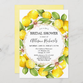 Lemon-möhippa, citroner av grönt vattenfärg inbjudningar
