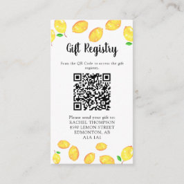 Lemon Möhippa Gift Registry QR-kod Tilläggskort